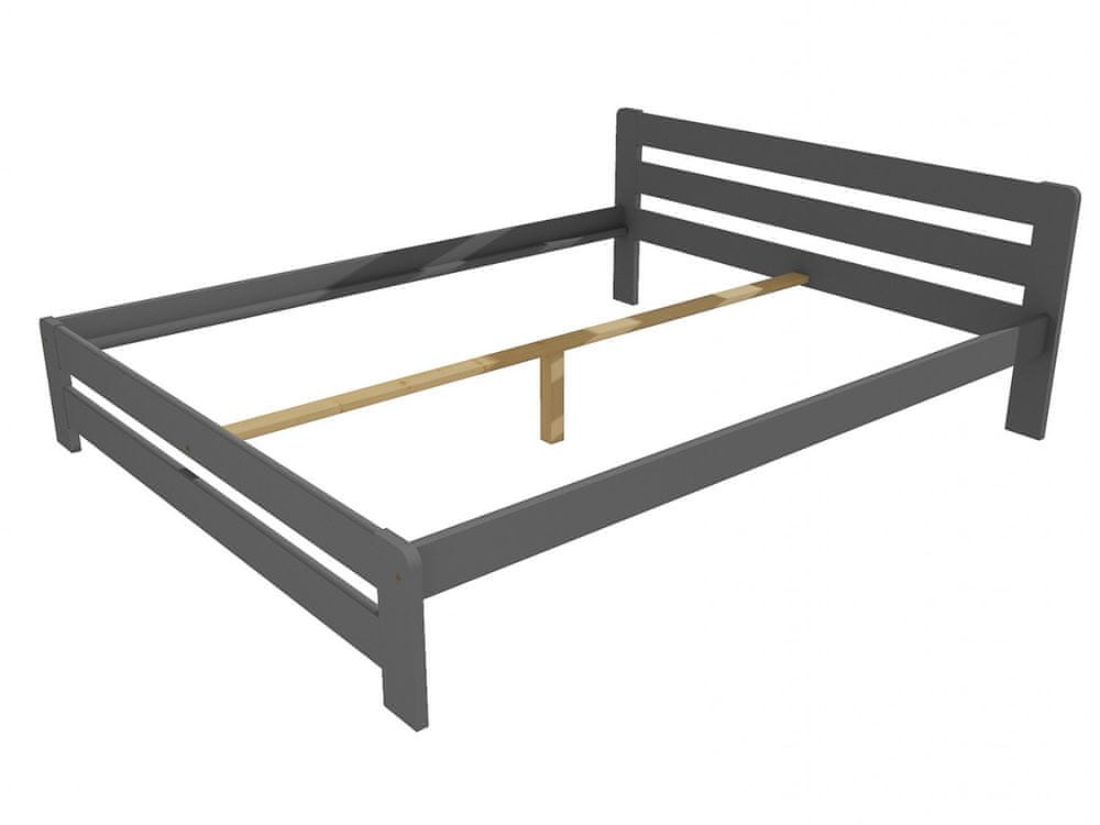eoshop Manželská posteľ VMK002B masív borovice (Rozmer: 160 x 200 cm, Farba dreva: farba sivá)