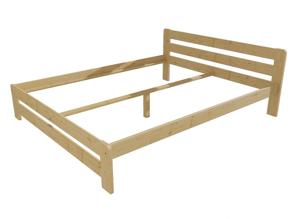 eoshop Manželská posteľ VMK002B masív borovice (Rozmer: 200 x 200 cm, Farba dreva: bezfarebný lak)