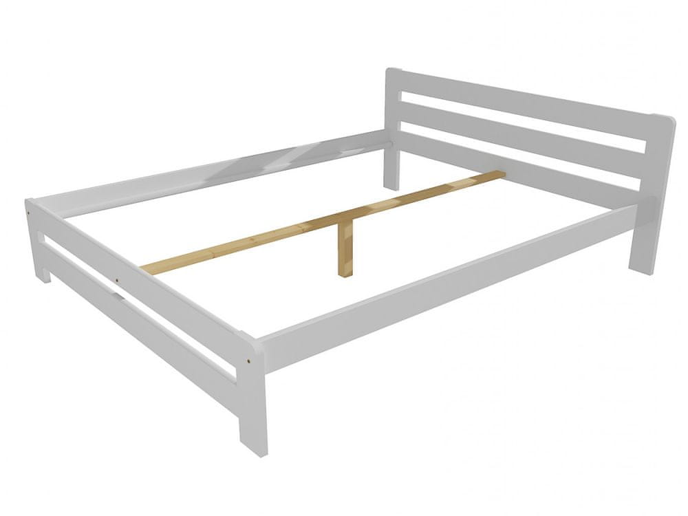 eoshop Manželská posteľ VMK002B masív borovice (Rozmer: 180 x 200 cm, Farba dreva: farba biela)