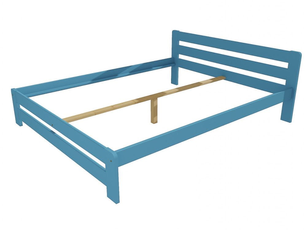 eoshop Manželská posteľ VMK002B masív borovice (Rozmer: 140 x 200 cm, Farba dreva: farba modrá)