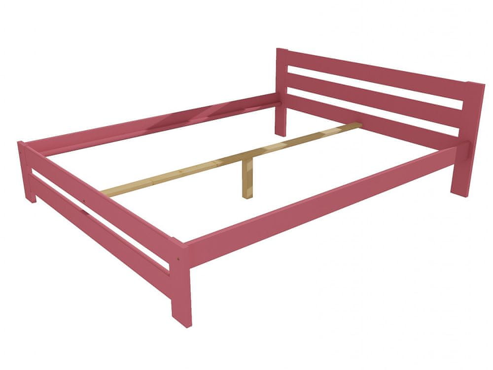 eoshop Manželská posteľ VMK005B masív borovice (Rozmer: 200 x 200 cm, Farba dreva: farba ružová)