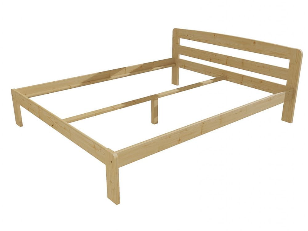 eoshop Manželská posteľ VMK008A masív borovice (Rozmer: 180 x 200 cm, Farba dreva: bezfarebný lak)