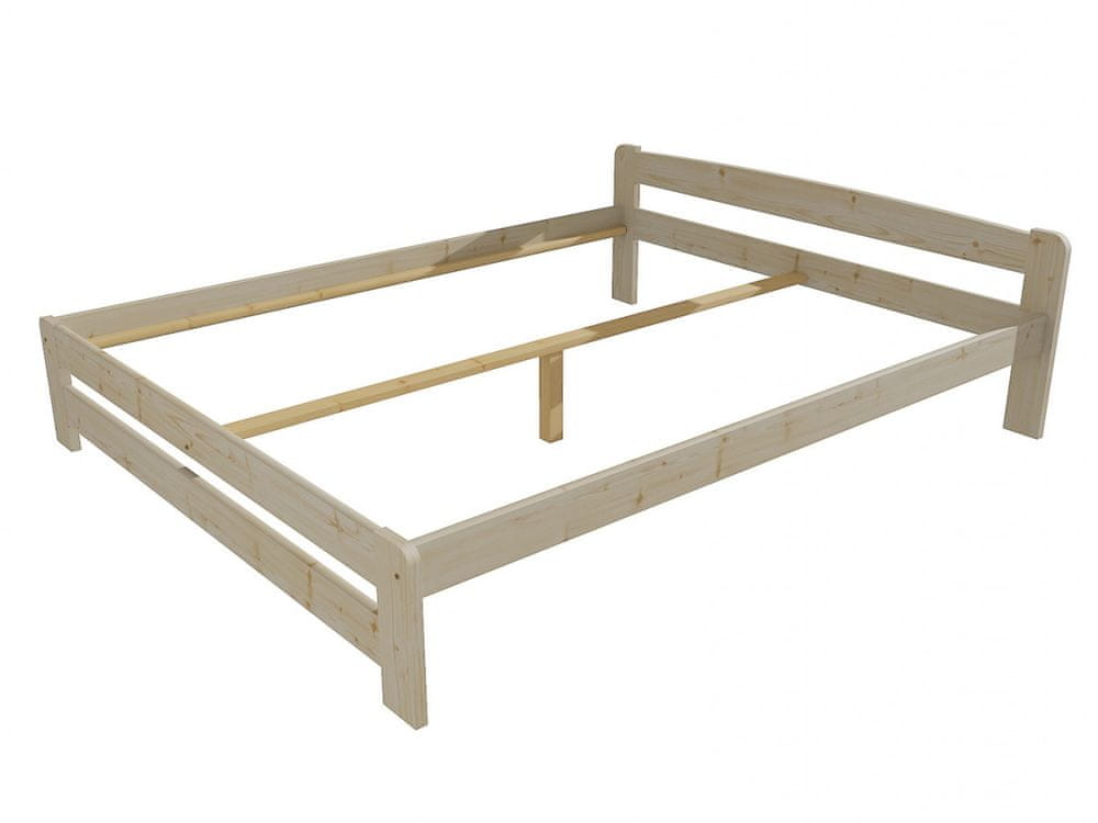 eoshop Manželská posteľ VMK009B masív borovice (Rozmer: 200 x 200 cm, Farba dreva: surové drevo)