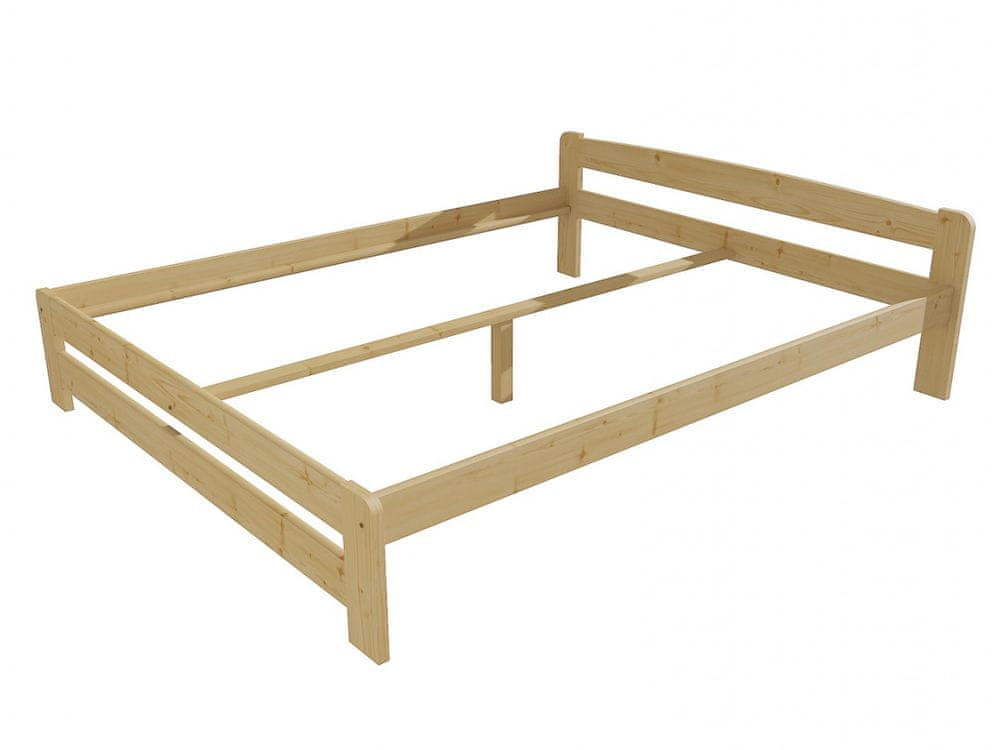 eoshop Manželská posteľ VMK009B masív borovice (Rozmer: 140 x 200 cm, Farba dreva: bezfarebný lak)