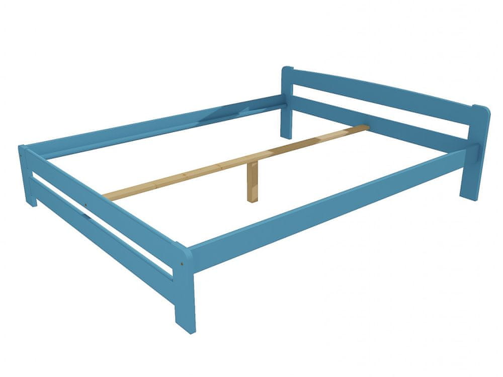 eoshop Manželská posteľ VMK009B masív borovice (Rozmer: 120 x 200 cm, Farba dreva: farba modrá)