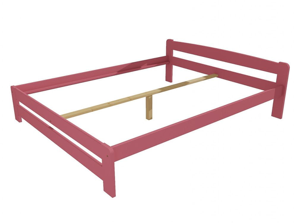 eoshop Manželská posteľ VMK009B masív borovice (Rozmer: 200 x 200 cm, Farba dreva: farba ružová)