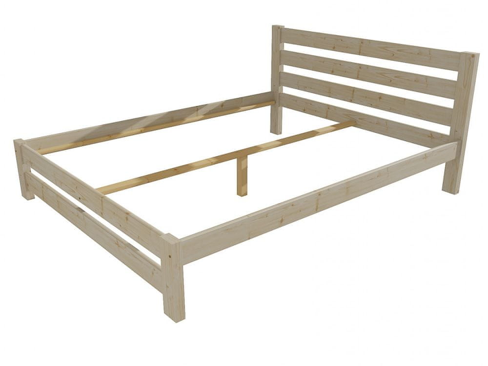 eoshop Manželská posteľ VMK011B masív borovice (Rozmer: 140 x 200 cm, Farba dreva: surové drevo)