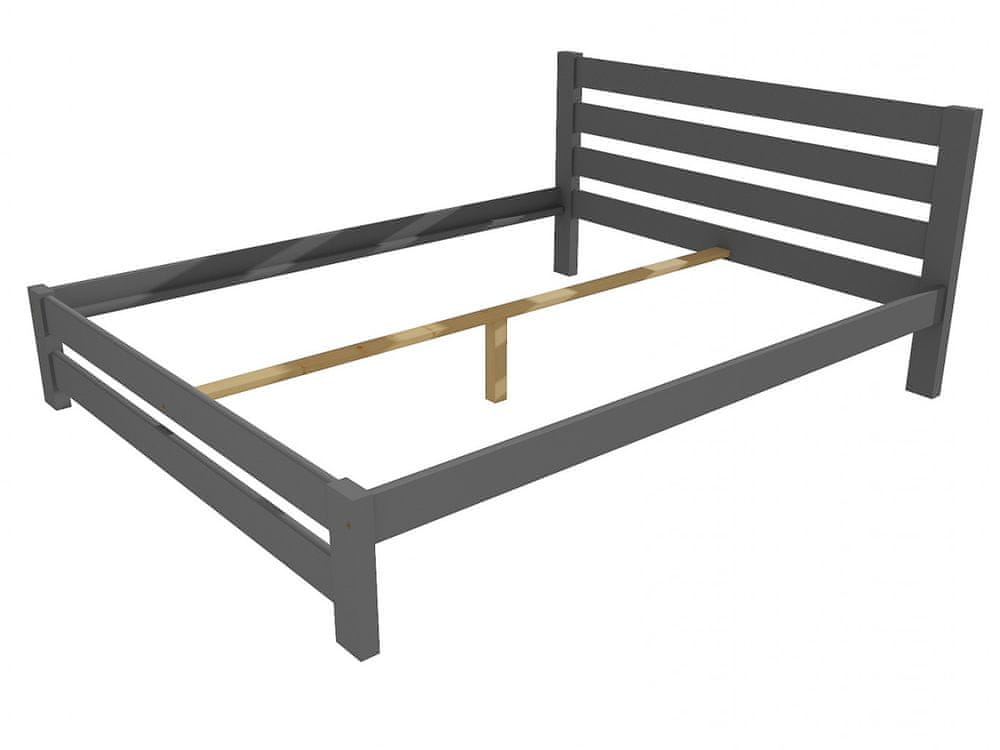 eoshop Manželská posteľ VMK011B masív borovice (Rozmer: 140 x 200 cm, Farba dreva: farba sivá)