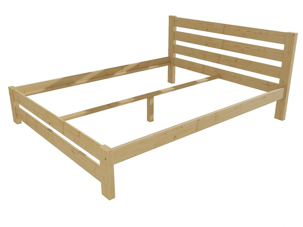 eoshop Manželská posteľ VMK011B masív borovice (Rozmer: 200 x 200 cm, Farba dreva: bezfarebný lak)