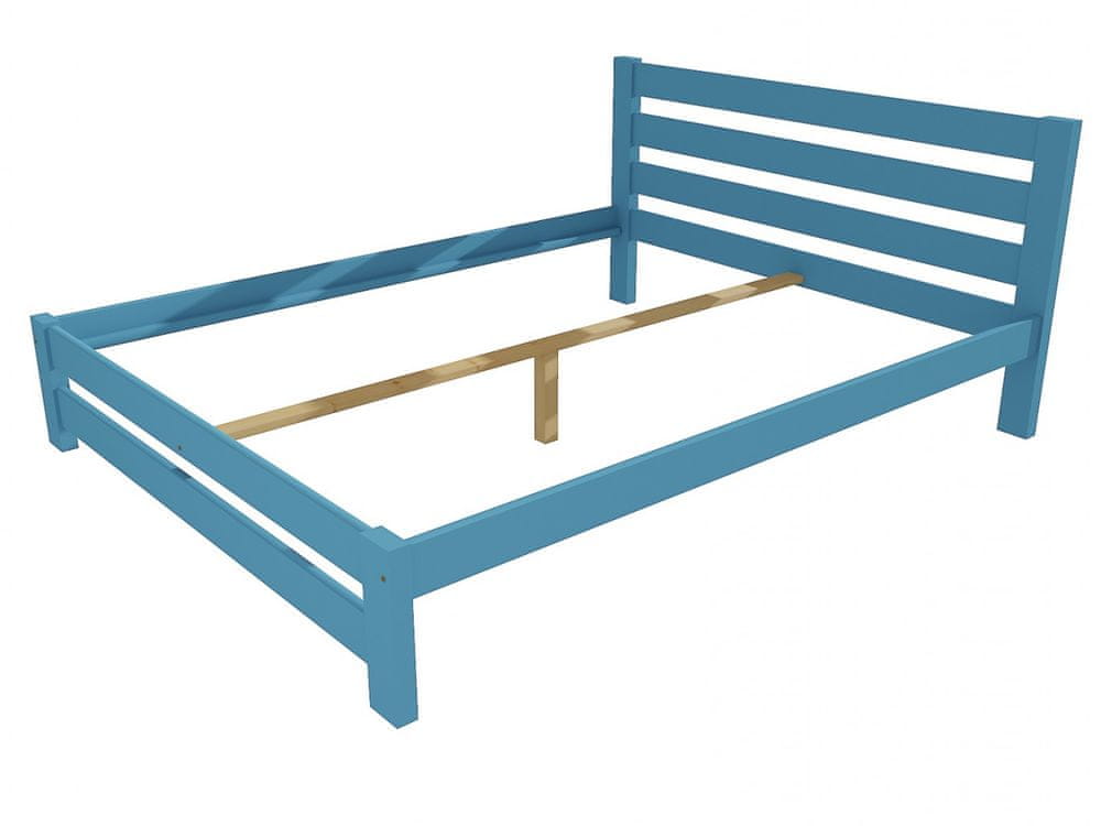eoshop Manželská posteľ VMK011B masív borovice (Rozmer: 200 x 200 cm, Farba dreva: farba modrá)