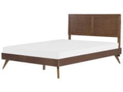 Beliani Drevená posteľ 180 x 200 cm hnedá ISTRES
