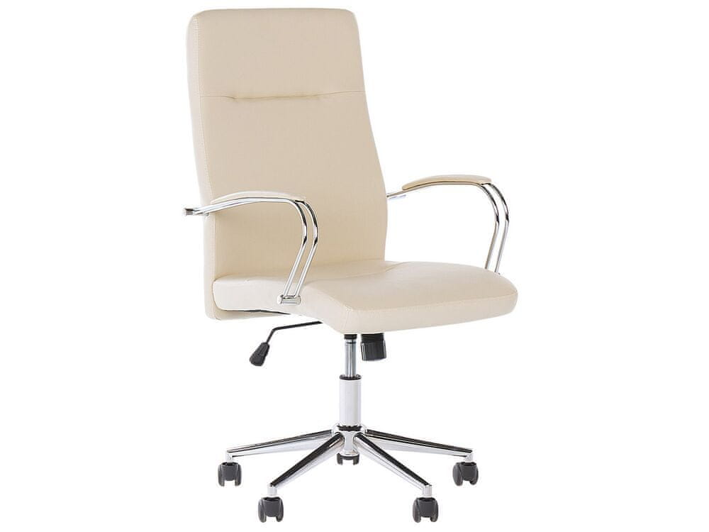 Beliani Kancelárska stolička z umelej kože béžová OSCAR