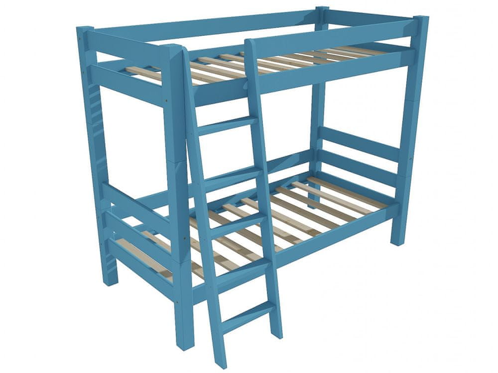 eoshop Poschodová posteľ 8X8 03A (Rozmer: 90 x 200 cm, Farba dreva: farba modrá)