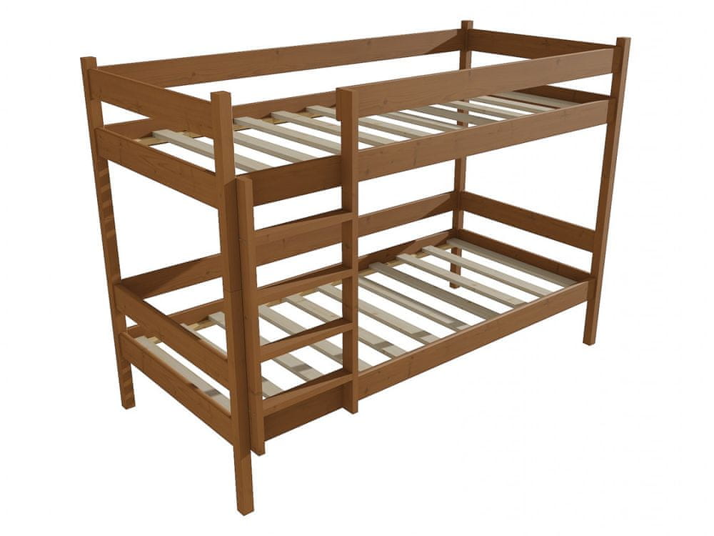 eoshop Poschodová posteľ PP 002 (Rozmer: 90 x 200 cm, Priestor medzi lôžkami: 80 cm, Farba dreva: morenie dub)