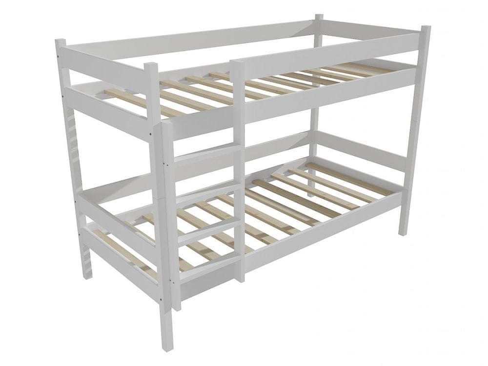 eoshop Poschodová posteľ PP 002 (Rozmer: 80 x 190 cm, Priestor medzi lôžkami: 90 cm, Farba dreva: farba biela)