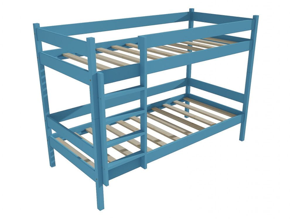 eoshop Poschodová posteľ PP 002 (Rozmer: 90 x 200 cm, Priestor medzi lôžkami: 100 cm, Farba dreva: farba modrá)