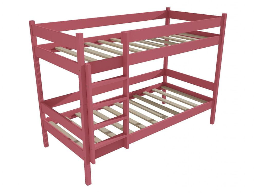 eoshop Poschodová posteľ PP 002 (Rozmer: 90 x 200 cm, Priestor medzi lôžkami: 80 cm, Farba dreva: farba ružová)