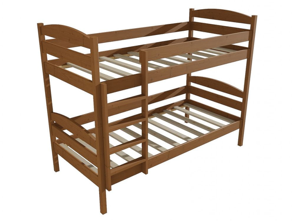 eoshop Poschodová posteľ PP 004 (Rozmer: 80 x 200 cm, Priestor medzi lôžkami: 90 cm, Farba dreva: morenie dub)