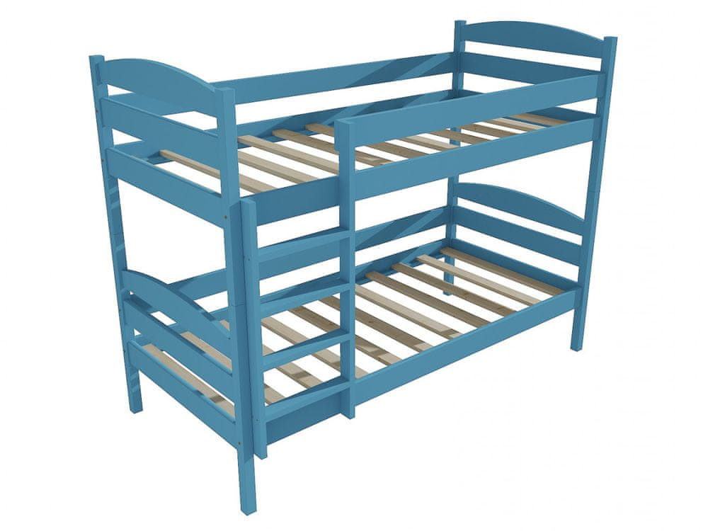 eoshop Poschodová posteľ PP 004 (Rozmer: 90 x 200 cm, Priestor medzi lôžkami: 80 cm, Farba dreva: farba modrá)