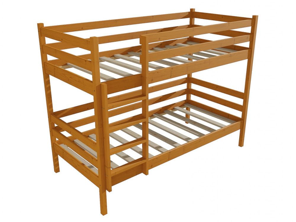 eoshop Poschodová posteľ PP 008 (Rozmer: 80 x 180 cm, Priestor medzi lôžkami: 80 cm, Farba dreva: morenie jelša)