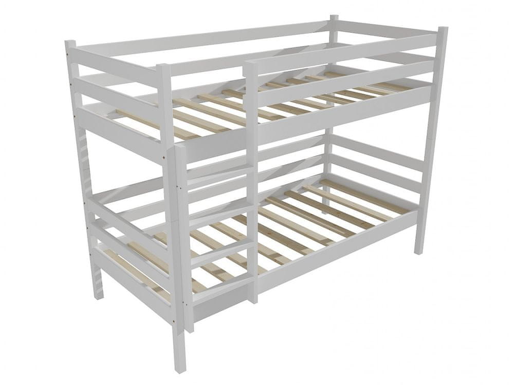 eoshop Poschodová posteľ PP 008 (Rozmer: 80 x 190 cm, Priestor medzi lôžkami: 80 cm, Farba dreva: farba biela)