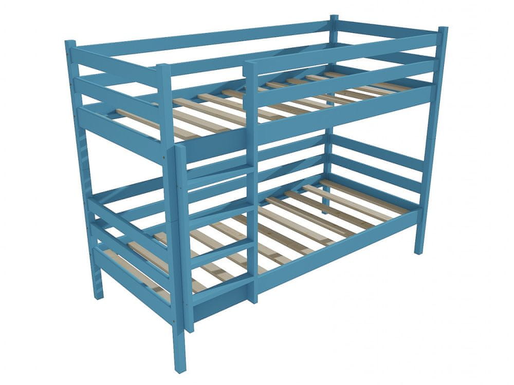 eoshop Poschodová posteľ PP 008 (Rozmer: 80 x 200 cm, Priestor medzi lôžkami: 90 cm, Farba dreva: farba modrá)