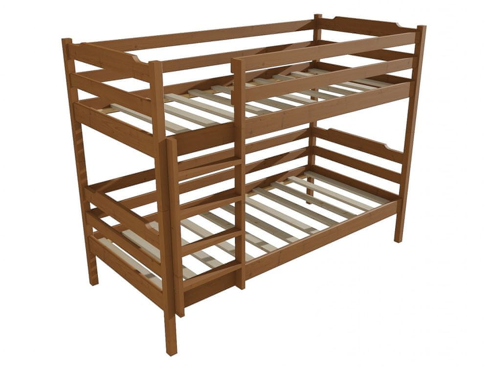 eoshop Poschodová posteľ PP 012 (Rozmer: 80 x 190 cm, Priestor medzi lôžkami: 80 cm, Farba dreva: morenie dub)