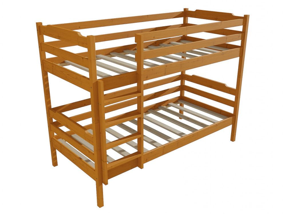 eoshop Poschodová posteľ PP 012 (Rozmer: 80 x 180 cm, Priestor medzi lôžkami: 80 cm, Farba dreva: morenie jelša)
