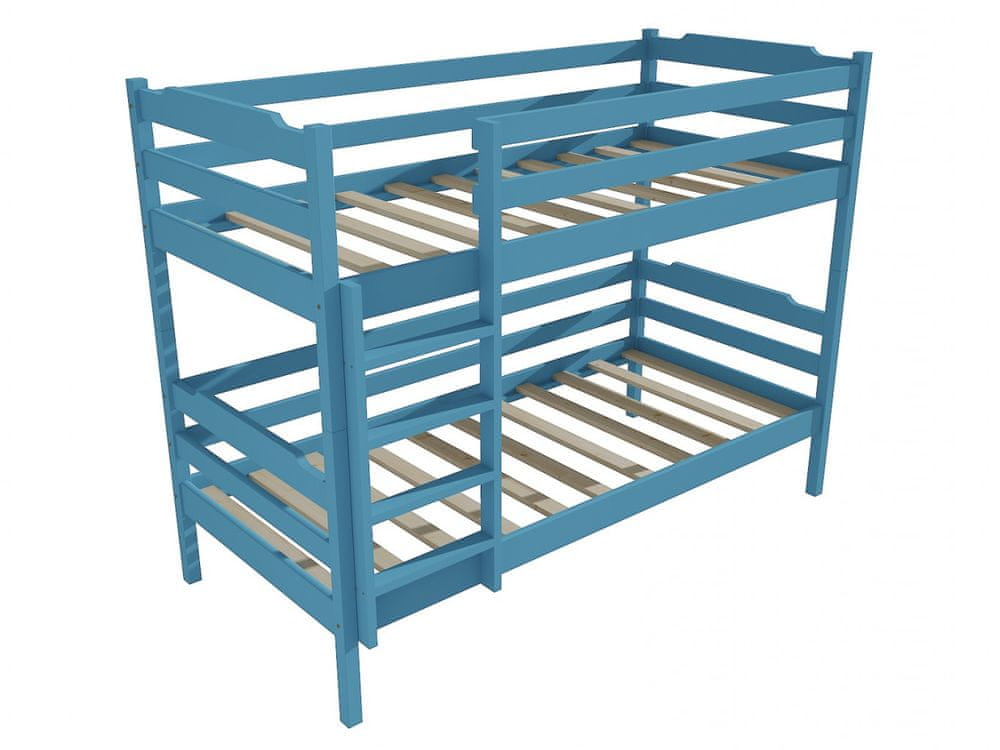 eoshop Poschodová posteľ PP 012 (Rozmer: 80 x 180 cm, Priestor medzi lôžkami: 80 cm, Farba dreva: farba modrá)