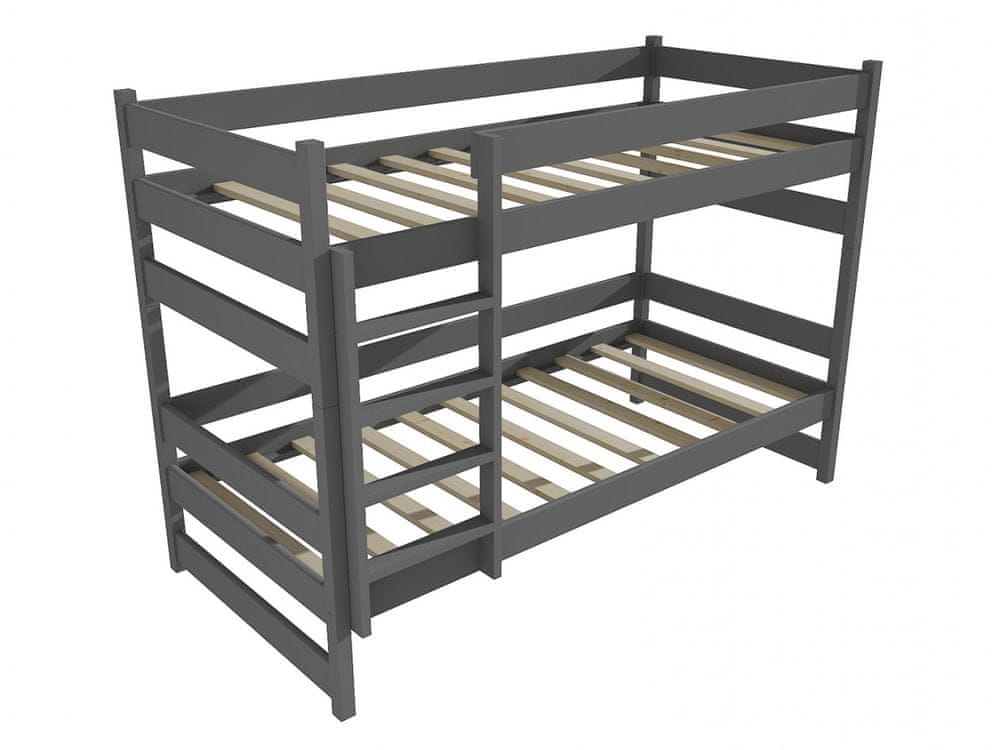 eoshop Poschodová posteľ PP 014 (Rozmer: 90 x 200 cm, Priestor medzi lôžkami: 80 cm, Farba dreva: farba sivá)