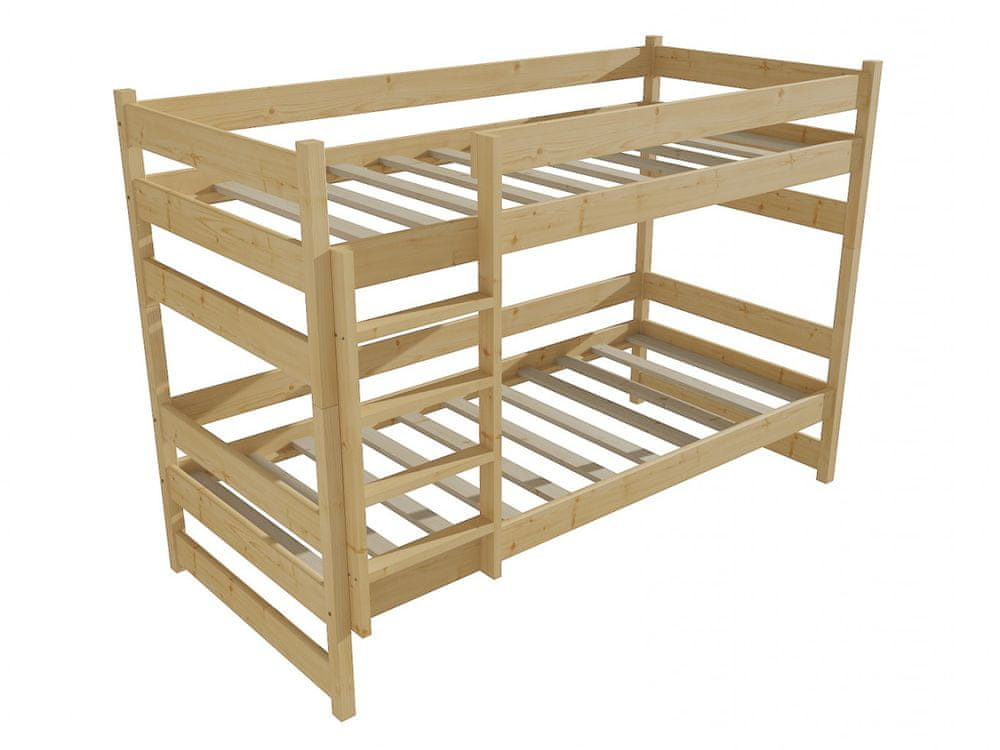 eoshop Poschodová posteľ PP 014 (Rozmer: 90 x 180 cm, Priestor medzi lôžkami: 80 cm, Farba dreva: bezfarebný lak)