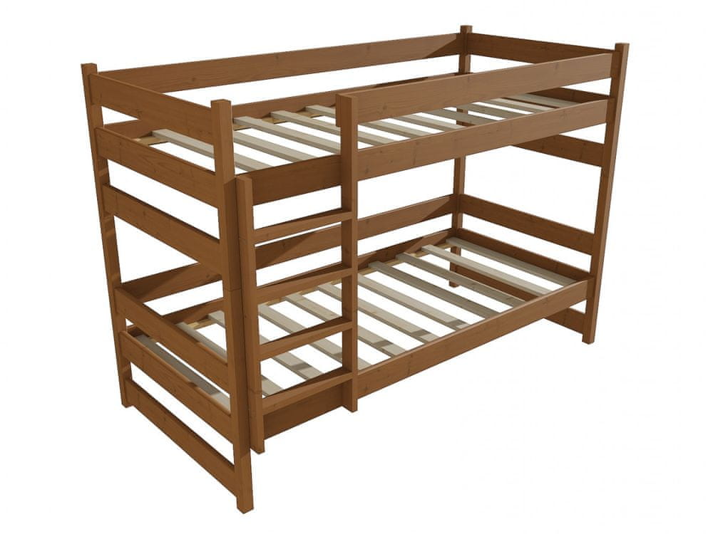 eoshop Poschodová posteľ PP 014 (Rozmer: 80 x 180 cm, Priestor medzi lôžkami: 100 cm, Farba dreva: morenie dub)