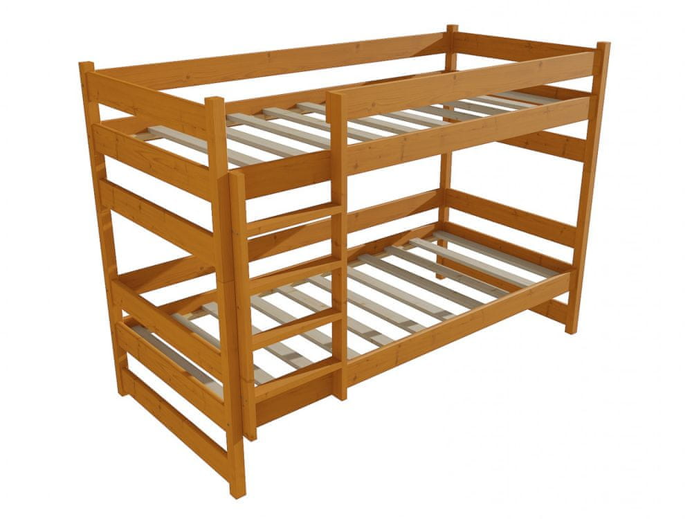 eoshop Poschodová posteľ PP 014 (Rozmer: 90 x 180 cm, Priestor medzi lôžkami: 80 cm, Farba dreva: morenie jelša)