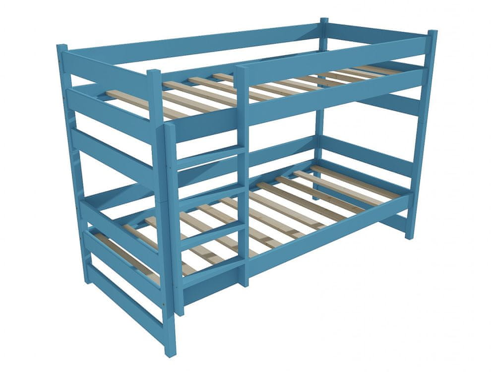 eoshop Poschodová posteľ PP 014 (Rozmer: 90 x 200 cm, Priestor medzi lôžkami: 80 cm, Farba dreva: farba modrá)