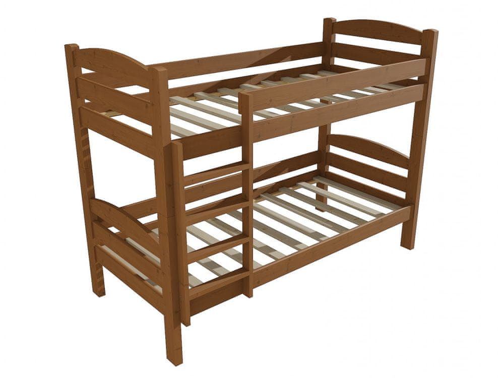 eoshop Poschodová posteľ PP 015 (Rozmer: 80 x 200 cm, Priestor medzi lôžkami: 100 cm, Farba dreva: morenie dub)