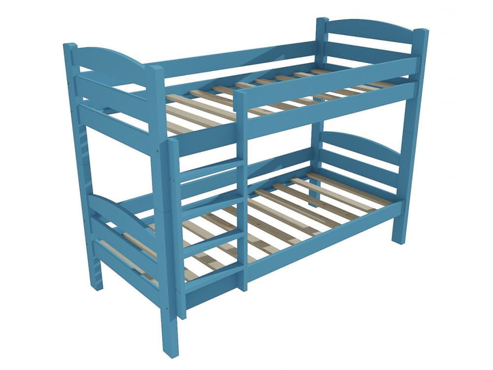 eoshop Poschodová posteľ PP 015 (Rozmer: 90 x 180 cm, Priestor medzi lôžkami: 80 cm, Farba dreva: farba modrá)