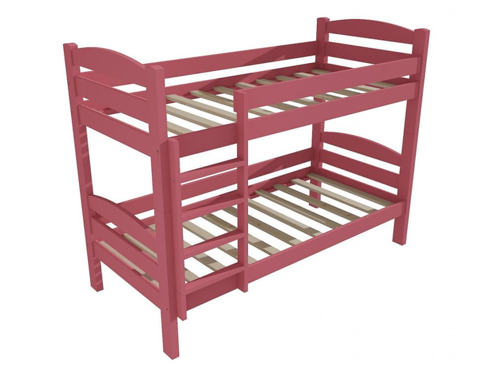 eoshop Poschodová posteľ PP 015 (Rozmer: 80 x 200 cm, Priestor medzi lôžkami: 100 cm, Farba dreva: farba ružová)