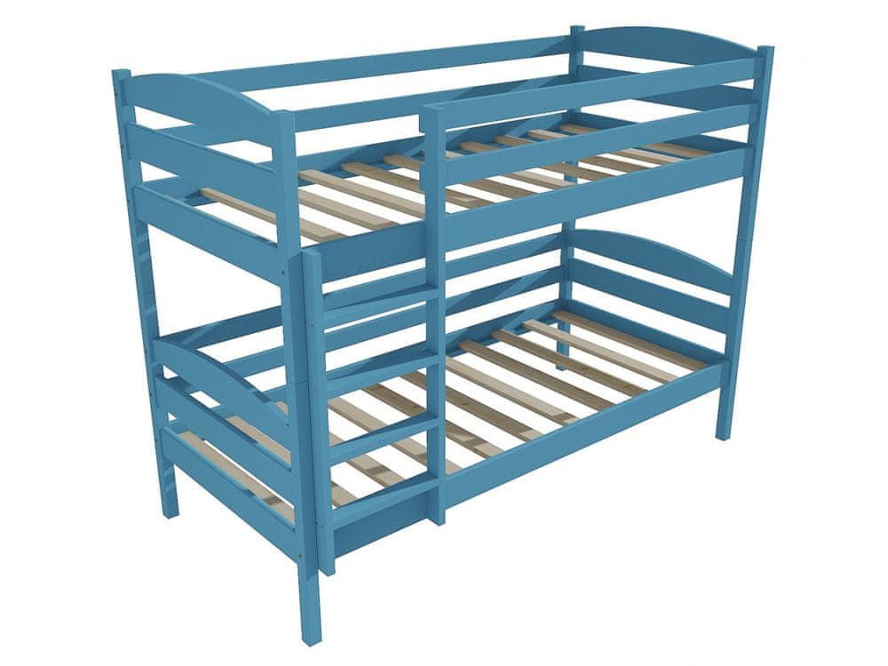 eoshop Poschodová posteľ PP 018 (Rozmer: 80 x 180 cm, Priestor medzi lôžkami: 80 cm, Farba dreva: farba modrá)