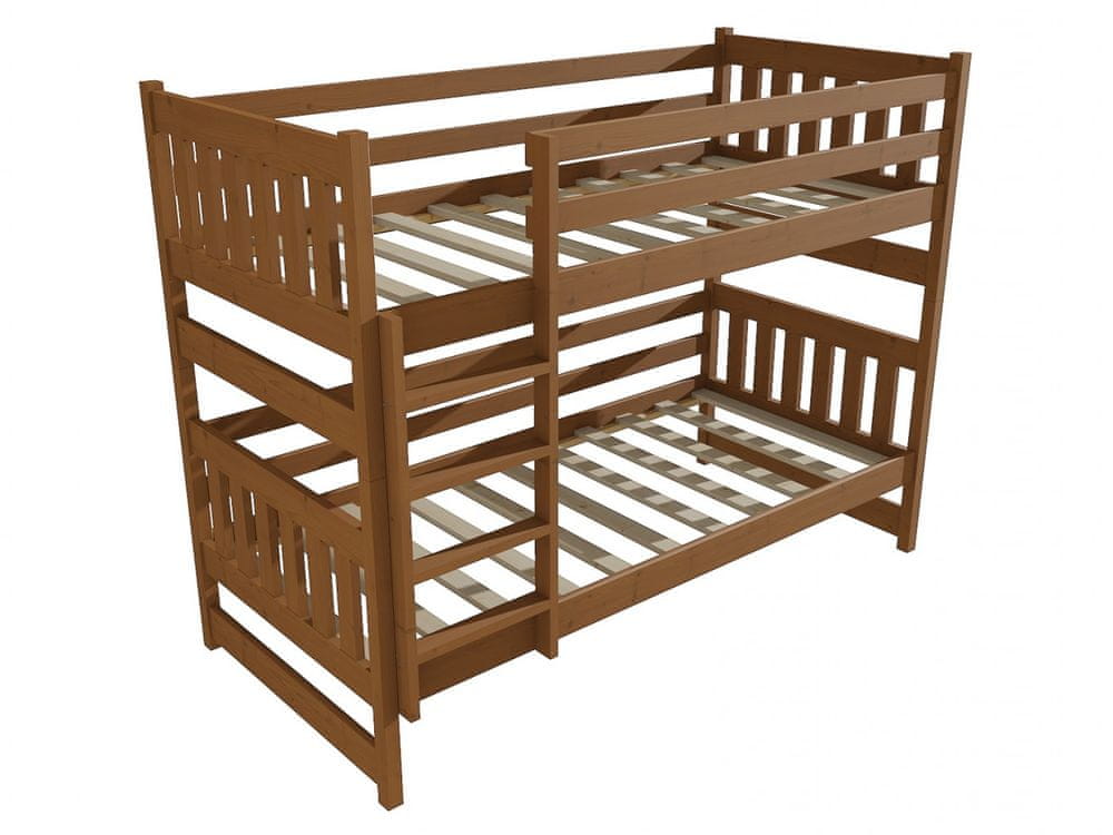 eoshop Poschodová posteľ PP 021 (Rozmer: 90 x 190 cm, Priestor medzi lôžkami: 80 cm, Farba dreva: morenie dub)