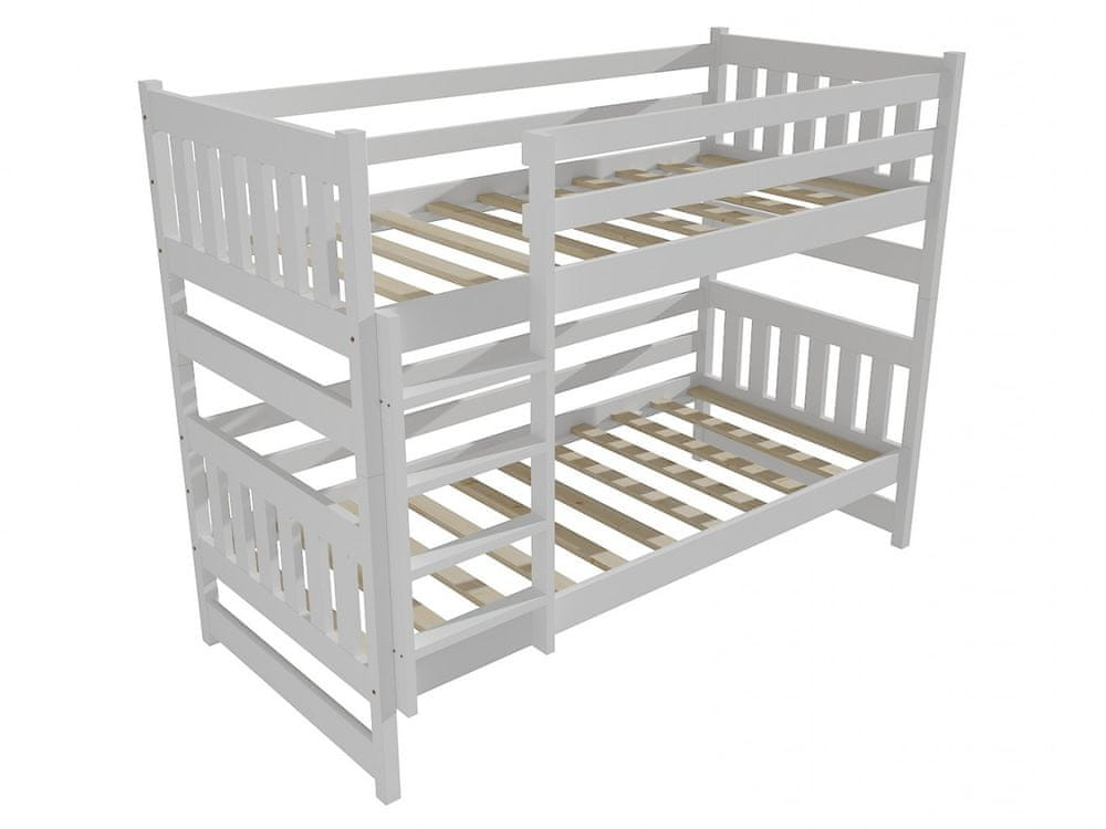 eoshop Poschodová posteľ PP 021 (Rozmer: 80 x 200 cm, Priestor medzi lôžkami: 100 cm, Farba dreva: farba biela)
