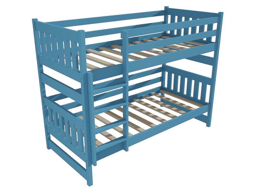 eoshop Poschodová posteľ PP 021 (Rozmer: 80 x 180 cm, Priestor medzi lôžkami: 80 cm, Farba dreva: farba modrá)