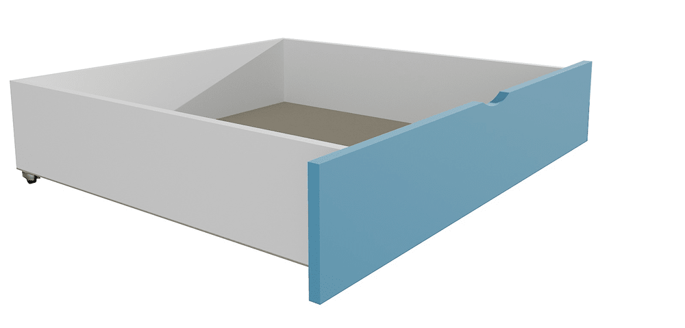 eoshop Zásuvka / šuplík masív borovice / LTD - 1 kus / polovica dĺžky postele (Farba dreva: farba modrá, Typ lôžka: bez prístelky, Dĺžka ložnej ploch