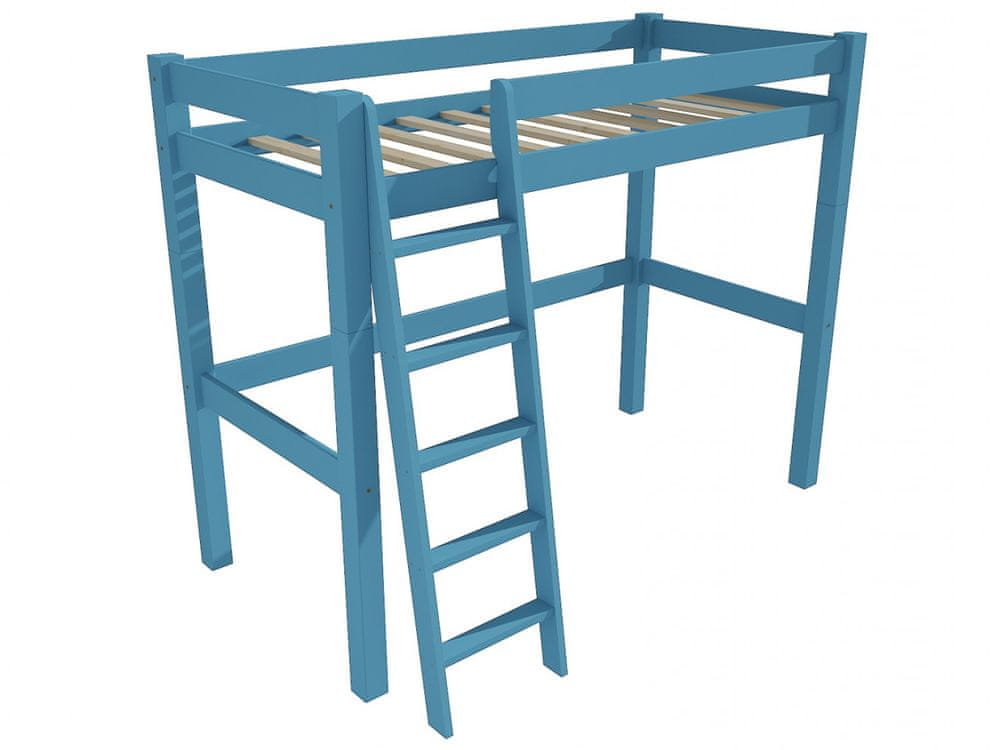 eoshop Poschodová zvýšená posteľ 8X8 04A (Rozmer: 90 x 180 cm, Farba dreva: farba modrá)