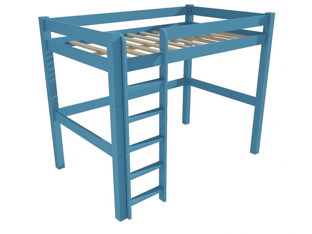 eoshop Poschodová zvýšená posteľ 8X8 04C (Rozmer: 120 x 200 cm, Farba dreva: farba modrá)