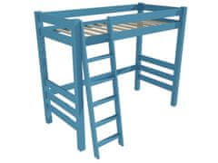 eoshop Poschodová zvýšená posteľ 8X8 11A (Rozmer: 80 x 200 cm, Farba dreva: farba modrá)