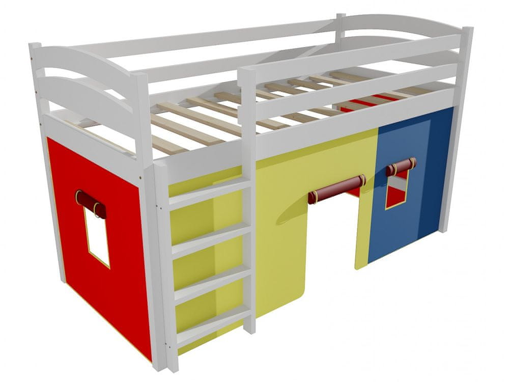 eoshop Poschodová zvýšená posteľ ZP 001 (Rozmer: 80 x 200 cm, Farba dreva: farba biela)