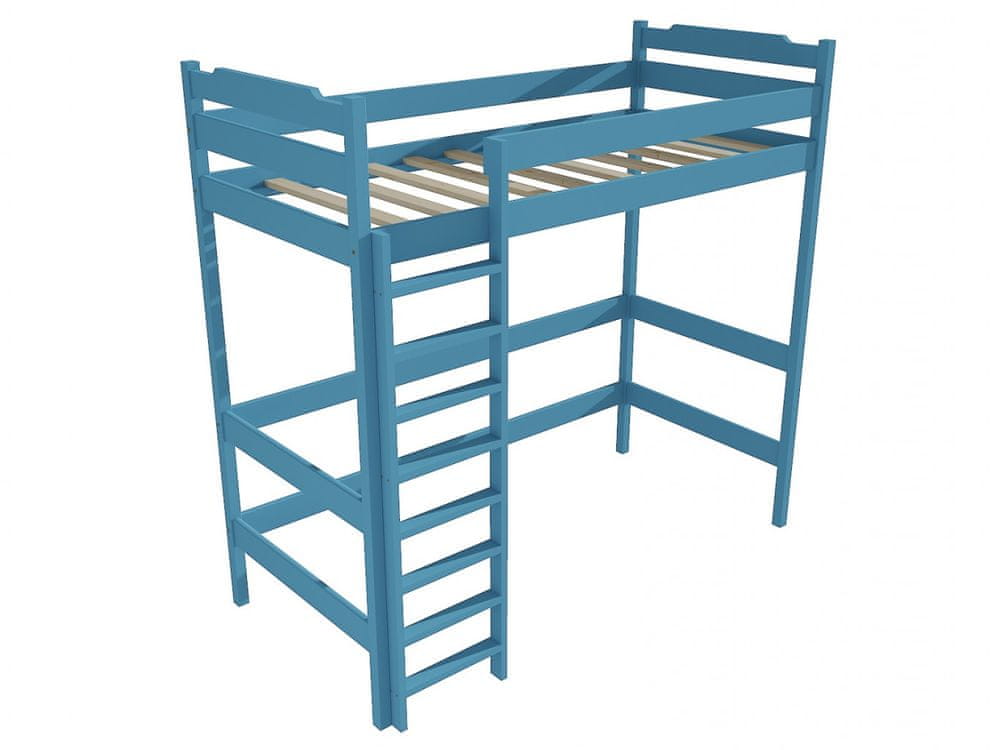 eoshop Poschodová zvýšená posteľ ZP 004 (Rozmer: 90 x 200 cm, Farba dreva: farba modrá)