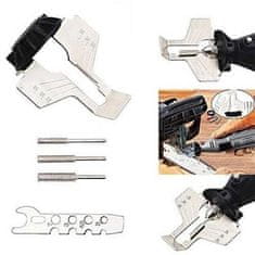 Špeciálny nástroj na brúsenie pílových reťazí + príslušenstvo (1x kľúč, 1x brúska a 3x brúsny nástavec) | GRINNEX