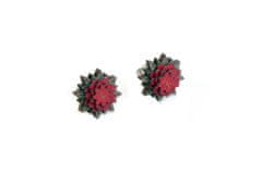BeWooden dámske drevené náušnice Red Flower Earrings univerzálna