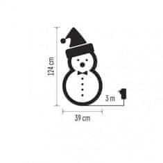 EMOS LED vianočný snehuliak ratanový DCFC01, 124 cm, studená biela 1550002004
